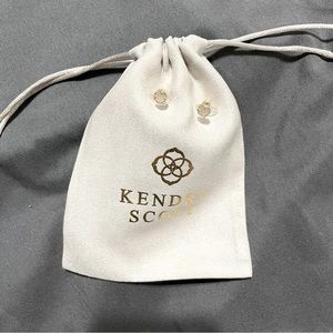 Kendra Scott clear drusy small studs. Asymmetrical shaped. Pierced studs.